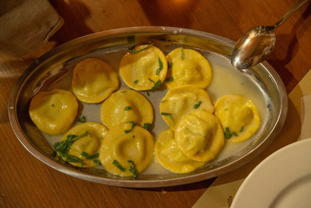 Handmade ravioli from the gluten and lactose free cooking class